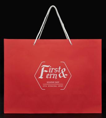 Bright red carrying bag - Printed white logo and white PP rope handle