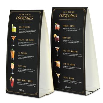 Tent card cocktails, Size : 10 x 20 cm